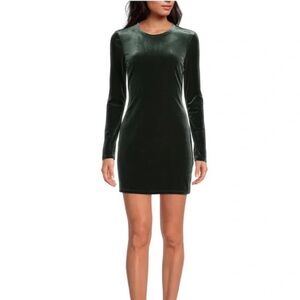 Gianni Bini Pam Velvet Mini Dress in Hunt Green Size Medium